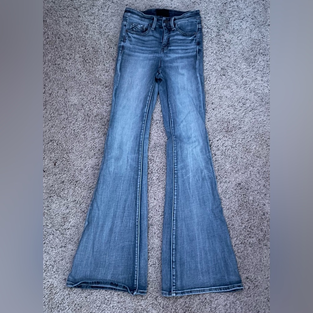 Buckle Black High Rise Flare jeans